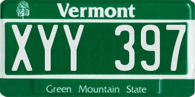 VT license plate XYY397