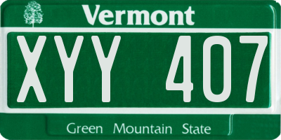 VT license plate XYY407