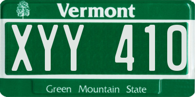 VT license plate XYY410