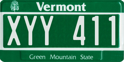 VT license plate XYY411