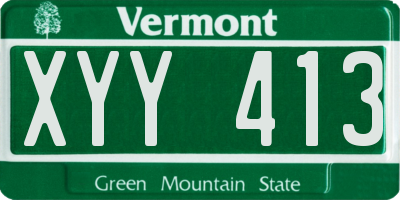 VT license plate XYY413