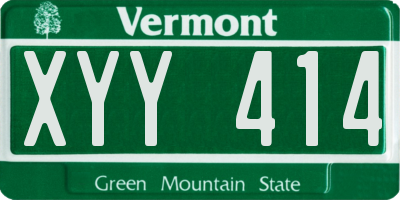 VT license plate XYY414