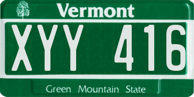 VT license plate XYY416