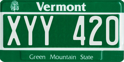 VT license plate XYY420