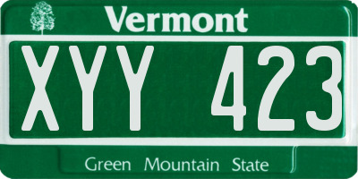 VT license plate XYY423