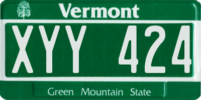VT license plate XYY424