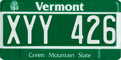 VT license plate XYY426