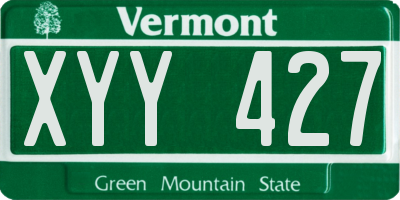 VT license plate XYY427