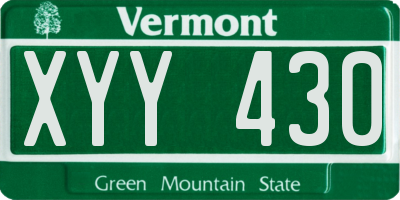 VT license plate XYY430