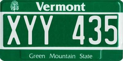VT license plate XYY435
