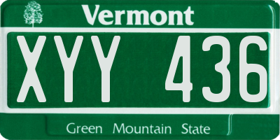 VT license plate XYY436