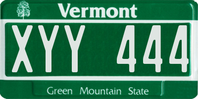VT license plate XYY444