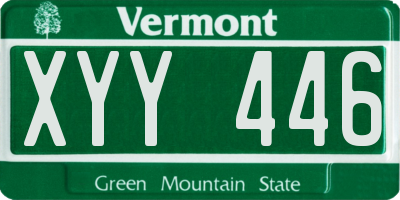 VT license plate XYY446