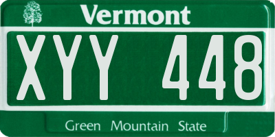 VT license plate XYY448