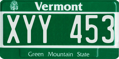 VT license plate XYY453
