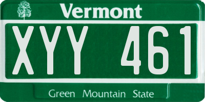 VT license plate XYY461
