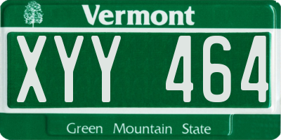 VT license plate XYY464