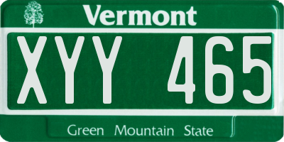 VT license plate XYY465