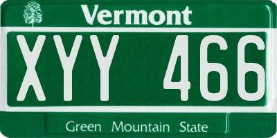 VT license plate XYY466