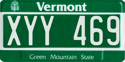 VT license plate XYY469