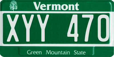 VT license plate XYY470