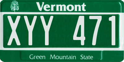 VT license plate XYY471