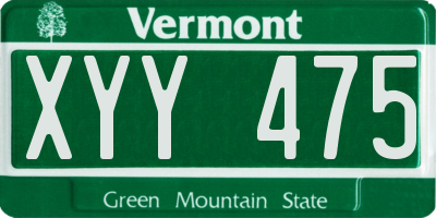 VT license plate XYY475