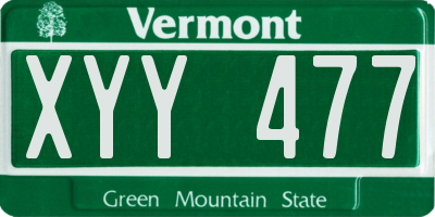 VT license plate XYY477