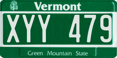 VT license plate XYY479