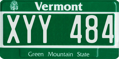 VT license plate XYY484