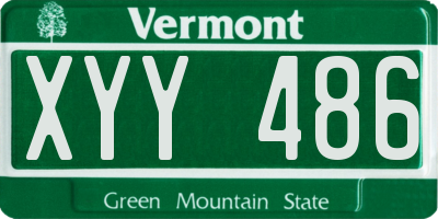 VT license plate XYY486