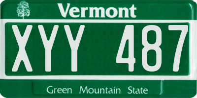 VT license plate XYY487