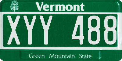 VT license plate XYY488