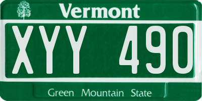 VT license plate XYY490