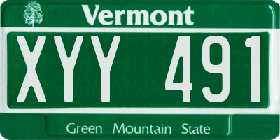 VT license plate XYY491