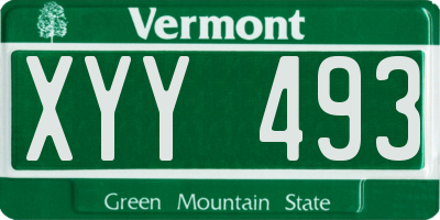 VT license plate XYY493