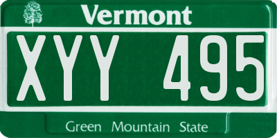 VT license plate XYY495