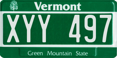 VT license plate XYY497