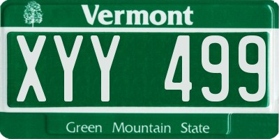 VT license plate XYY499