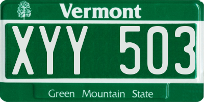 VT license plate XYY503