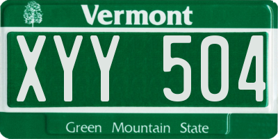 VT license plate XYY504