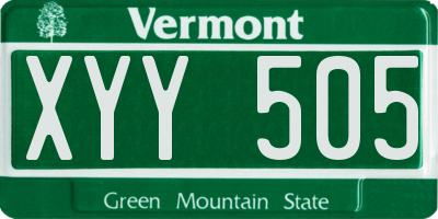VT license plate XYY505