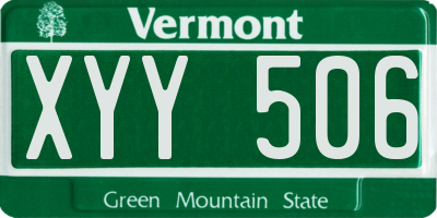 VT license plate XYY506