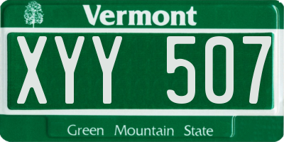 VT license plate XYY507