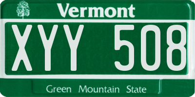 VT license plate XYY508