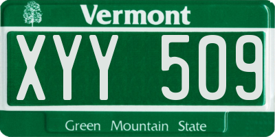 VT license plate XYY509