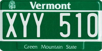 VT license plate XYY510