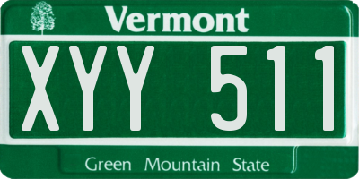 VT license plate XYY511