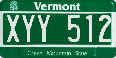 VT license plate XYY512