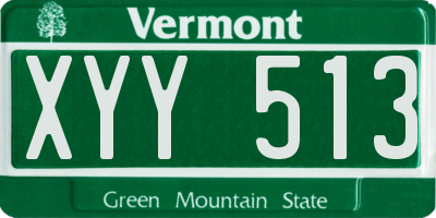 VT license plate XYY513